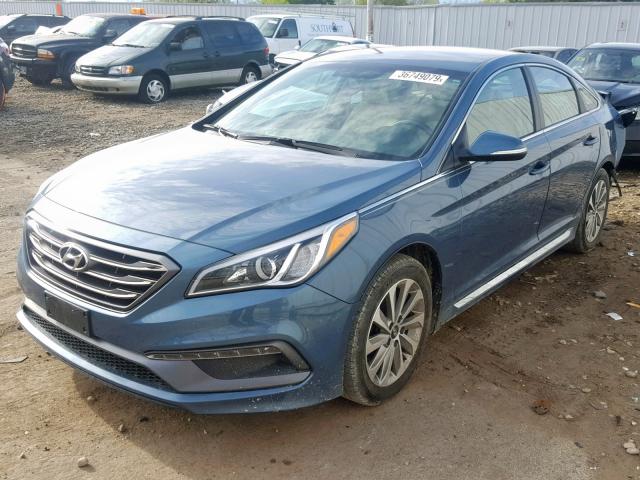 5NPE34AF6GH262514 - 2016 HYUNDAI SONATA SPO BLUE photo 2