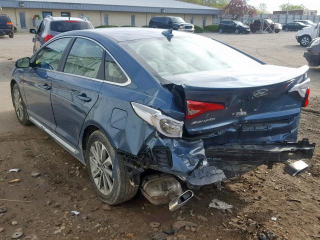 5NPE34AF6GH262514 - 2016 HYUNDAI SONATA SPO BLUE photo 3