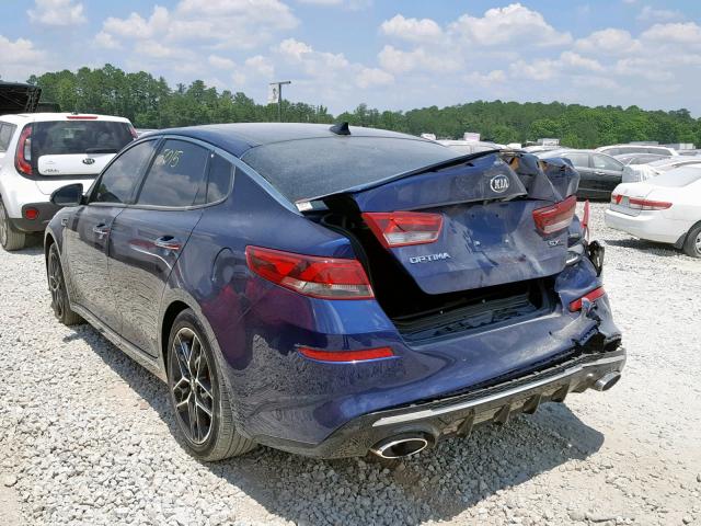 5XXGV4L28KG301525 - 2019 KIA OPTIMA SXL BLUE photo 3