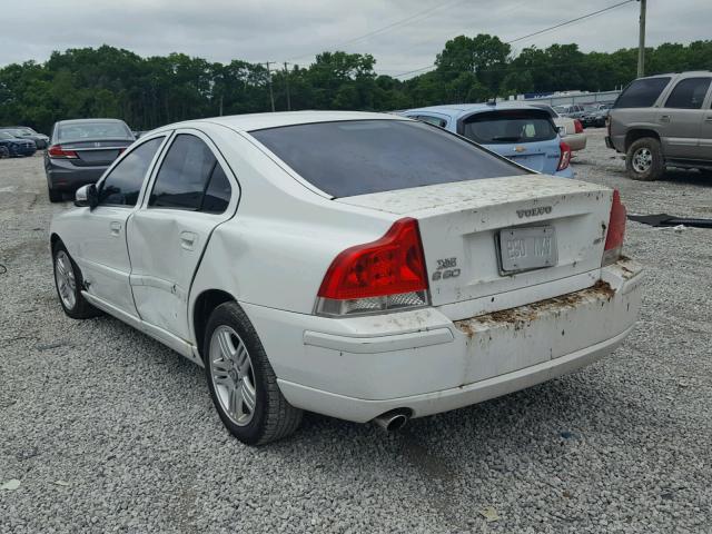 YV1RS592X72637604 - 2007 VOLVO S60 2.5T WHITE photo 3