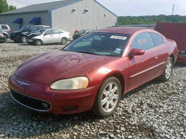 4C3AG52H31E155942 - 2001 CHRYSLER SEBRING LX RED photo 2