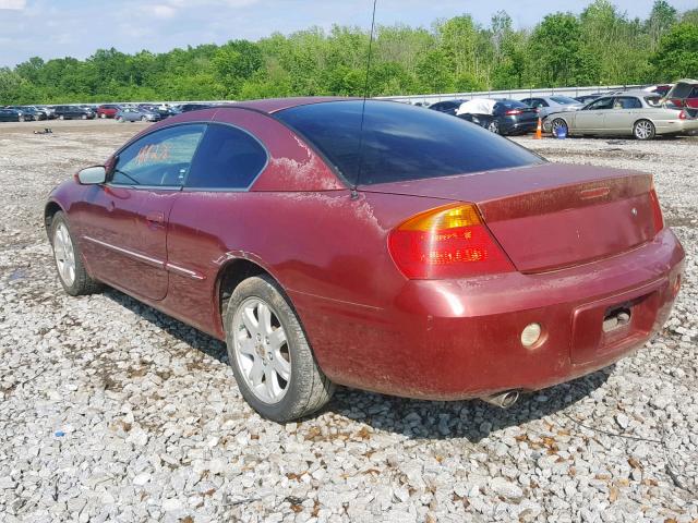 4C3AG52H31E155942 - 2001 CHRYSLER SEBRING LX RED photo 3