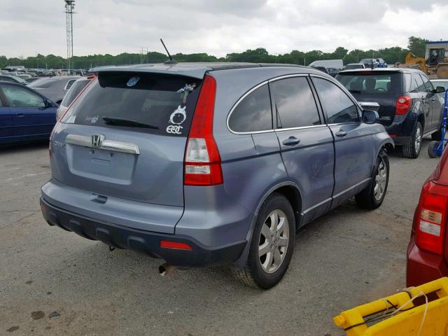 JHLRE487X7C086401 - 2007 HONDA CR-V EXL BLUE photo 4