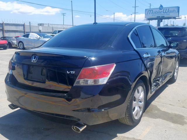 1HGCP36878A050232 - 2008 HONDA ACCORD EXL BLACK photo 4