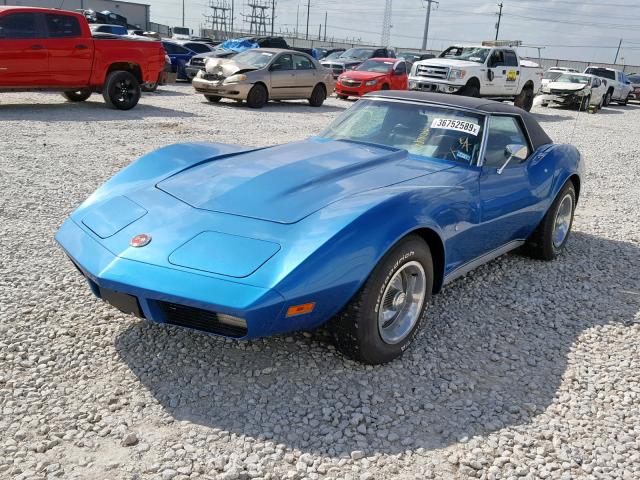 1Z67Z4S409277 - 1974 CHEVROLET CORVETTE BLUE photo 2