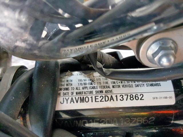 JYAVM01E2DA137862 - 2013 YAMAHA XVS650 BLACK photo 10