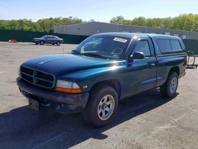 1B7FL26YXWS767247 - 1998 DODGE DAKOTA GREEN photo 2