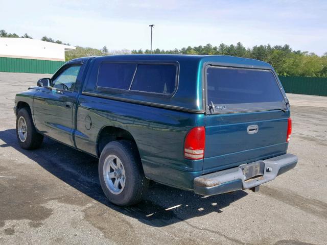 1B7FL26YXWS767247 - 1998 DODGE DAKOTA GREEN photo 3