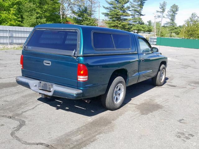 1B7FL26YXWS767247 - 1998 DODGE DAKOTA GREEN photo 4