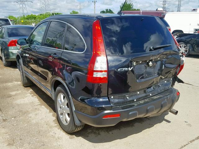 JHLRE48787C076224 - 2007 HONDA CR-V EXL BLACK photo 3