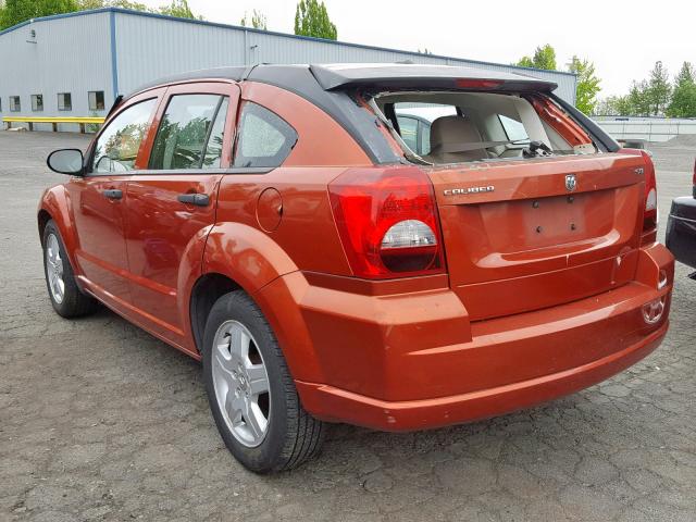 1B3HB48B78D683301 - 2008 DODGE CALIBER SX ORANGE photo 3