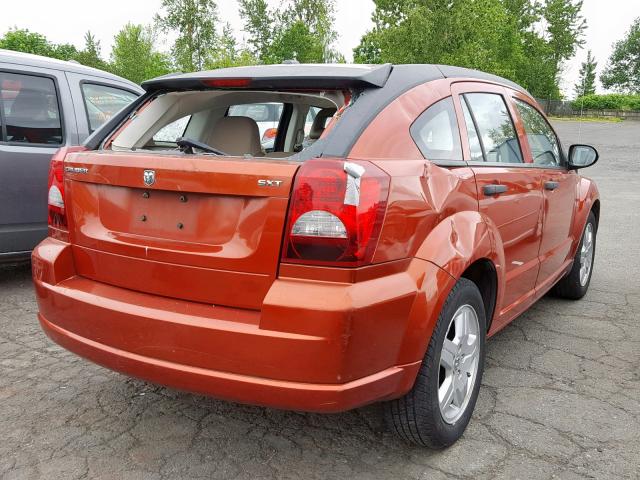 1B3HB48B78D683301 - 2008 DODGE CALIBER SX ORANGE photo 4