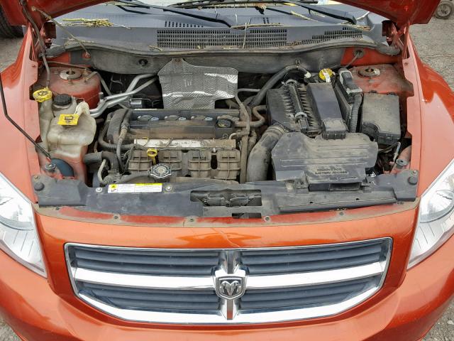 1B3HB48B78D683301 - 2008 DODGE CALIBER SX ORANGE photo 7