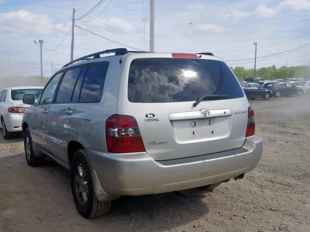 JTEEP21A840035214 - 2004 TOYOTA HIGHLANDER SILVER photo 3