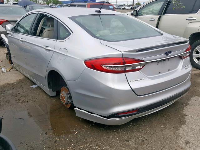 3FA6P0RU6JR219029 - 2018 FORD FUSION TIT SILVER photo 3