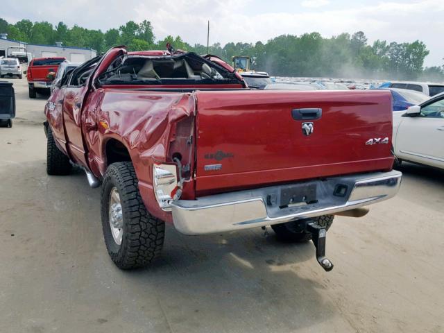 3D7KS28A58G197496 - 2008 DODGE RAM 2500 S RED photo 3