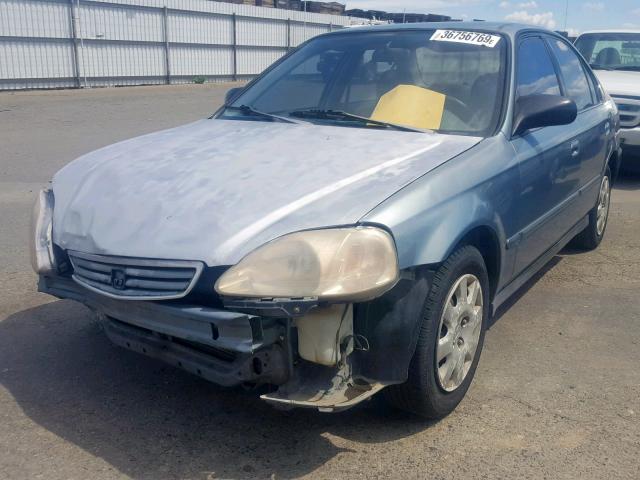 2HGEJ6611YH557370 - 2000 HONDA CIVIC BASE BLUE photo 2