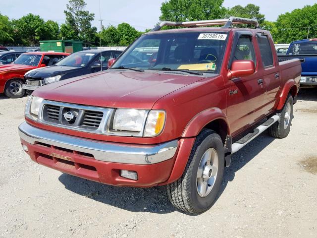 1N6ED27YXYC428148 - 2000 NISSAN FRONTIER C RED photo 2