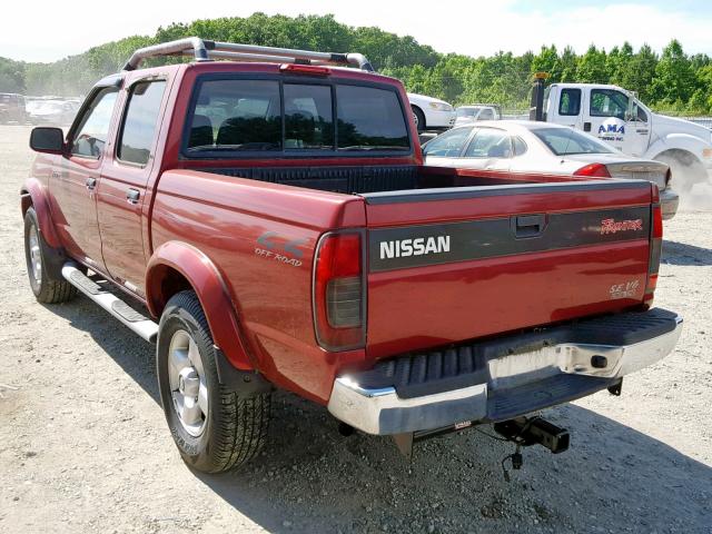 1N6ED27YXYC428148 - 2000 NISSAN FRONTIER C RED photo 3