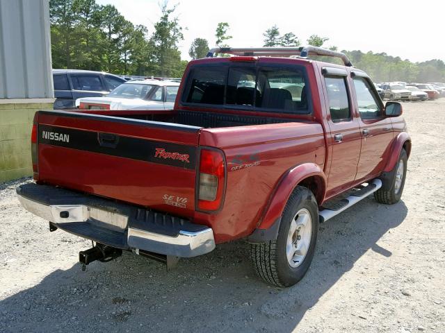 1N6ED27YXYC428148 - 2000 NISSAN FRONTIER C RED photo 4