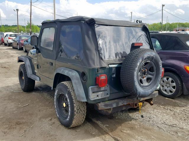 1J4FY19S1XP444254 - 1999 JEEP WRANGLER / GREEN photo 3