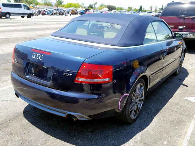 WAUAF48H49K007066 - 2009 AUDI A4 2.0T CA BLUE photo 4