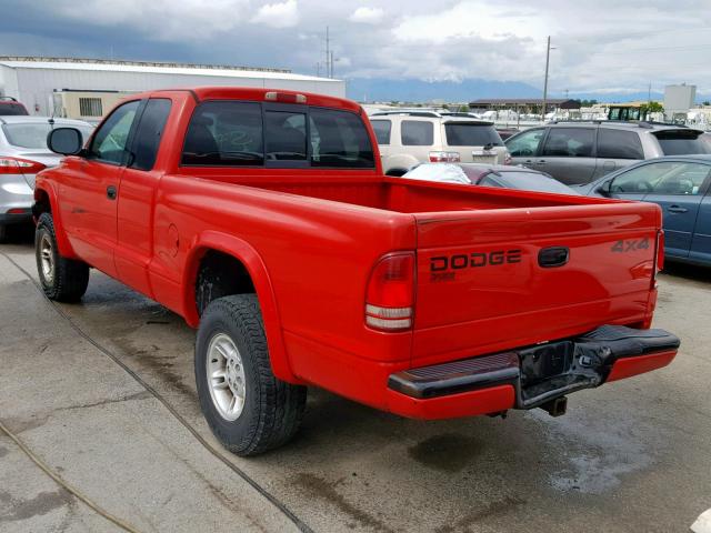 1B7GG22XXXS170641 - 1999 DODGE DAKOTA RED photo 3