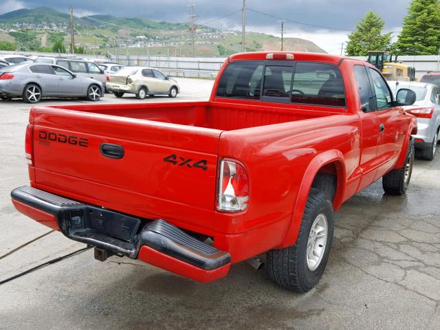 1B7GG22XXXS170641 - 1999 DODGE DAKOTA RED photo 4