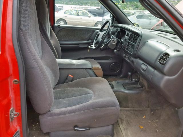 1B7GG22XXXS170641 - 1999 DODGE DAKOTA RED photo 5