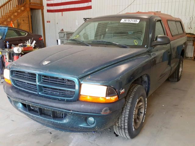 1B7FL26X3WS703042 - 1998 DODGE DAKOTA GREEN photo 2