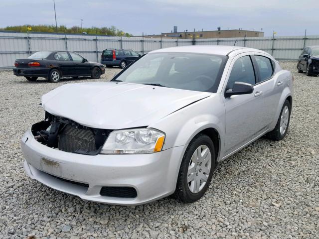 1C3CDZAB7CN235397 - 2012 DODGE AVENGER SE SILVER photo 2