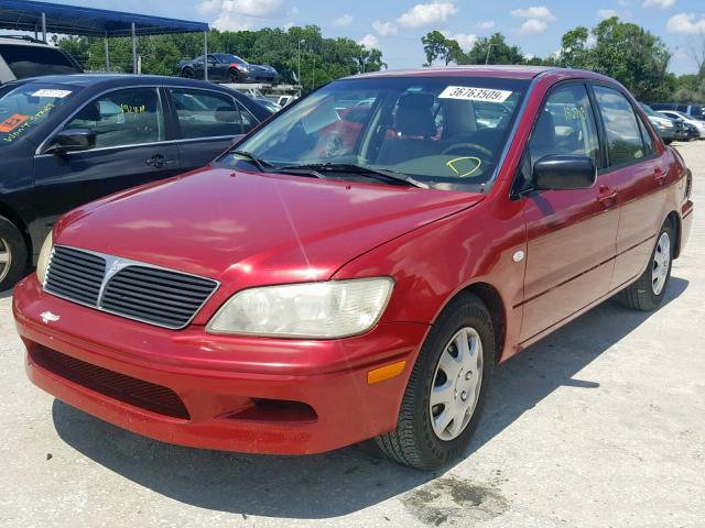 JA3AJ26E02U009047 - 2002 MITSUBISHI LANCER ES RED photo 2