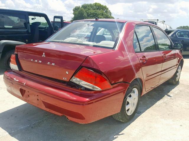 JA3AJ26E02U009047 - 2002 MITSUBISHI LANCER ES RED photo 4