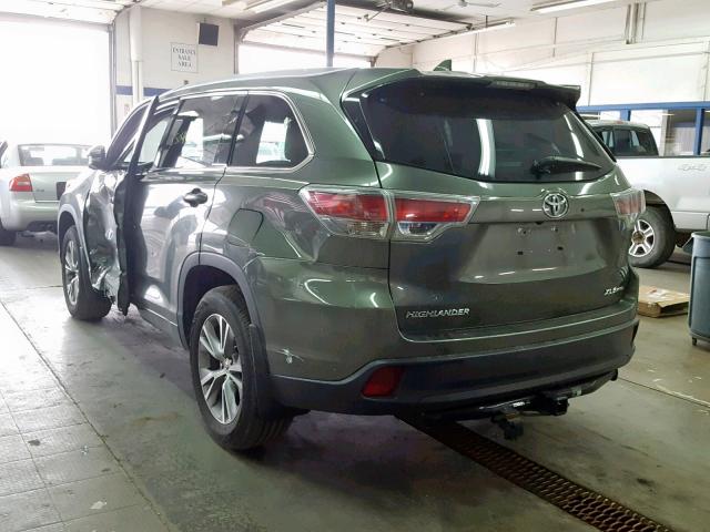 5TDJKRFH4ES057323 - 2014 TOYOTA HIGHLANDER GREEN photo 3