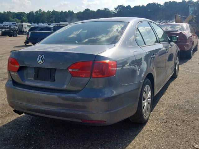 3VW2K7AJ0BM399993 - 2011 VOLKSWAGEN JETTA BASE GRAY photo 4