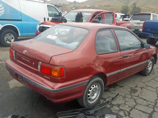 JT2EL43S0P0285755 - 1993 TOYOTA TERCEL DX BURGUNDY photo 4