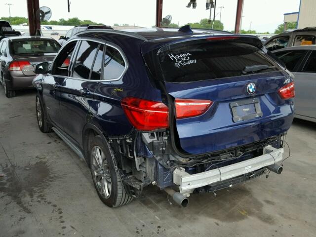 WBXHT3C31H5F75343 - 2017 BMW X1 XDRIVE2 BLUE photo 3