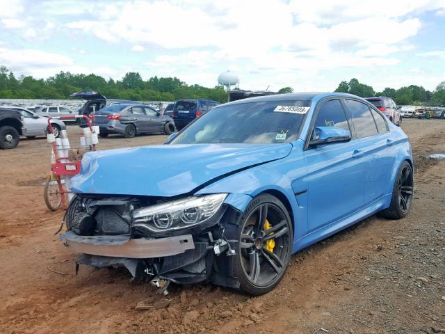 WBS8M9C56H5G84632 - 2017 BMW M3 BLUE photo 2