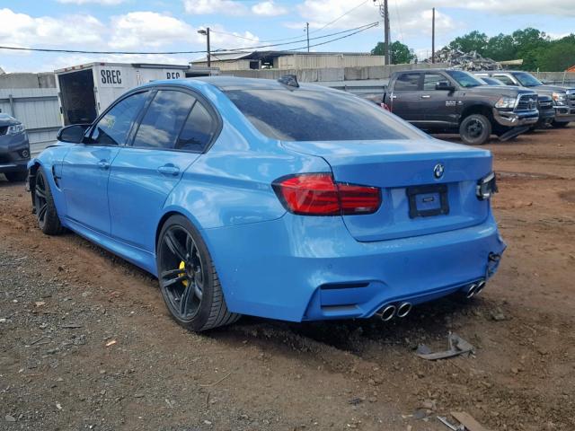 WBS8M9C56H5G84632 - 2017 BMW M3 BLUE photo 3