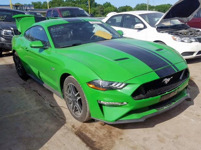 1FA6P8CFXK5117777 - 2019 FORD MUSTANG GT GREEN photo 1