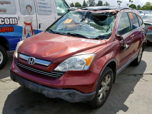 JHLRE38708C045898 - 2008 HONDA CR-V EXL MAROON photo 2