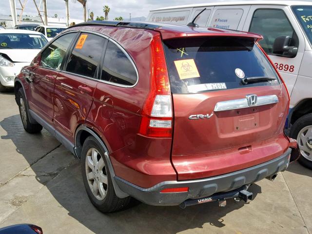 JHLRE38708C045898 - 2008 HONDA CR-V EXL MAROON photo 3