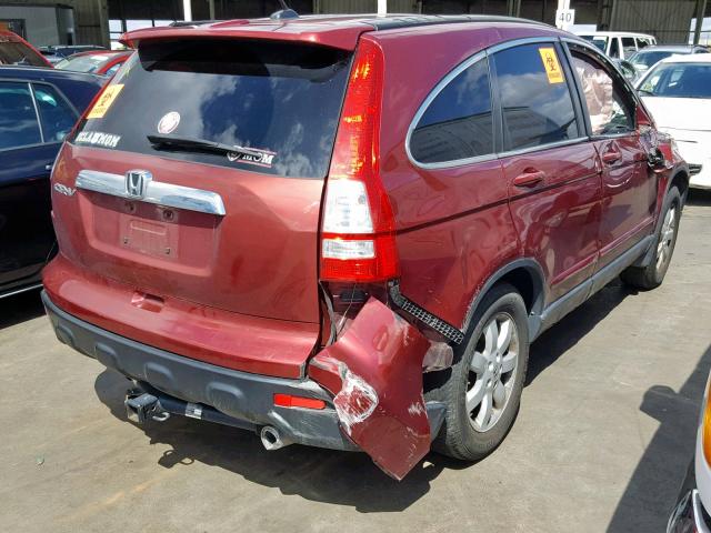 JHLRE38708C045898 - 2008 HONDA CR-V EXL MAROON photo 4