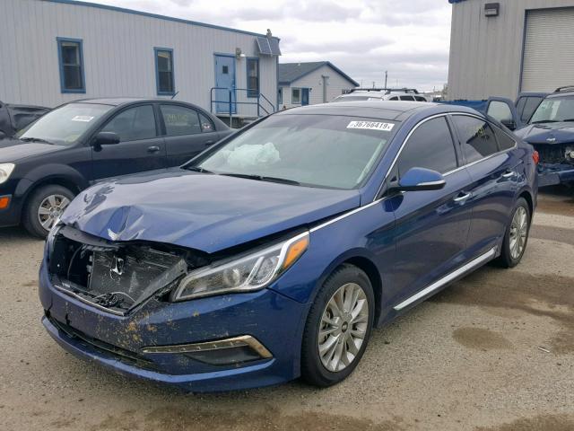 5NPE34AF2FH112284 - 2015 HYUNDAI SONATA SPO BLUE photo 2