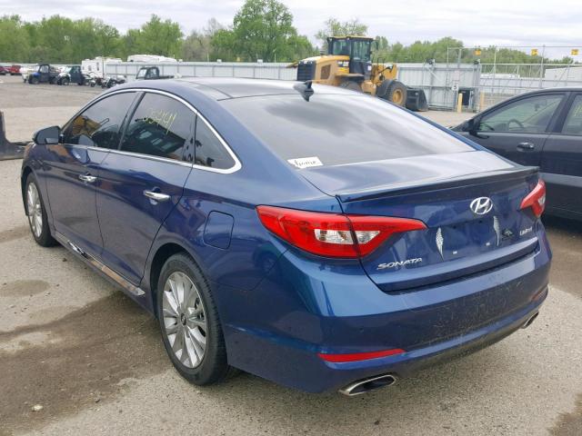 5NPE34AF2FH112284 - 2015 HYUNDAI SONATA SPO BLUE photo 3