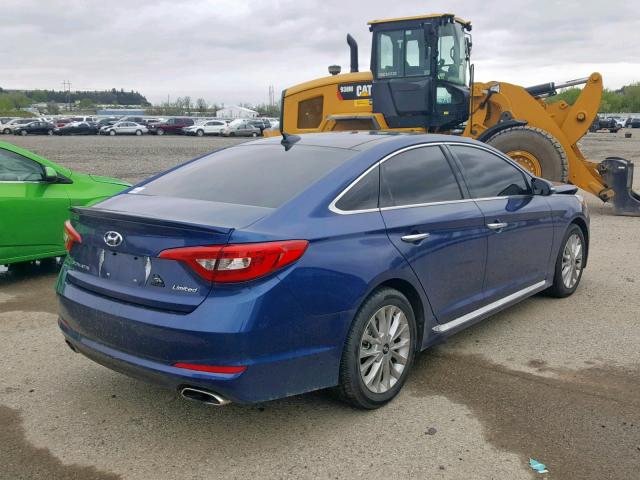 5NPE34AF2FH112284 - 2015 HYUNDAI SONATA SPO BLUE photo 4