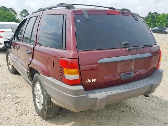 1J4GX48SX3C566946 - 2003 JEEP GRAND CHER MAROON photo 3