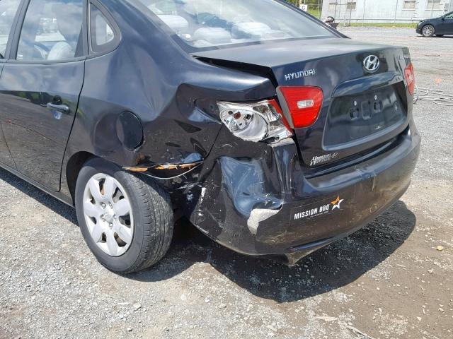 KMHDU46D78U478181 - 2008 HYUNDAI ELANTRA GL BLACK photo 9