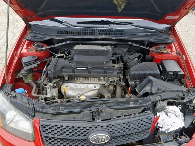 KNAFE242295025563 - 2009 KIA SPECTRA SX RED photo 7