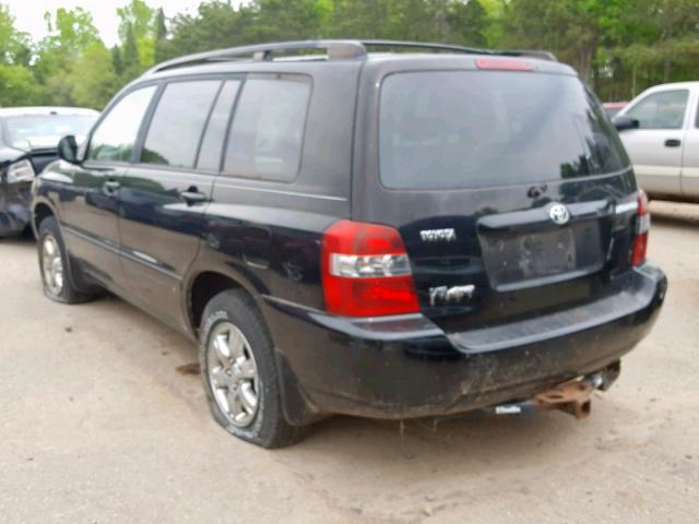 JTEEP21A740012359 - 2004 TOYOTA HIGHLANDER BLACK photo 3